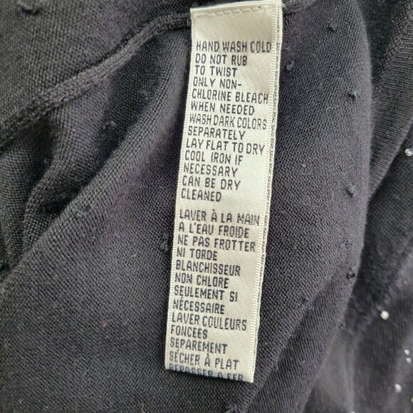 Rena Rowan Womens Silk Blend Sweater Size Large Cardigan Tank Set Black Beaded - Picture 8 of 16